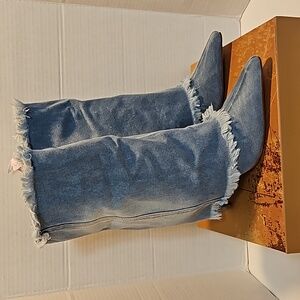 Frayed Denim Women's Boots